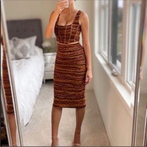 Zara Brown Tulle Midi Skirt